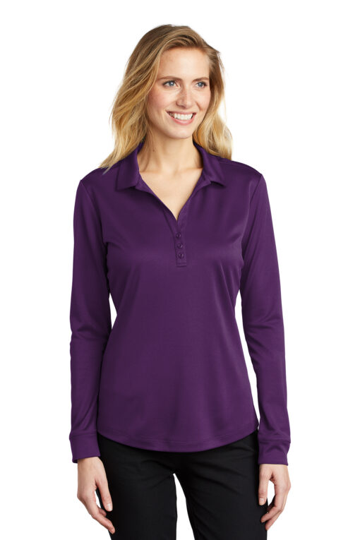 Port Authority ® Ladies Silk Touch™ Performance Long Sleeve Polo - Image 5