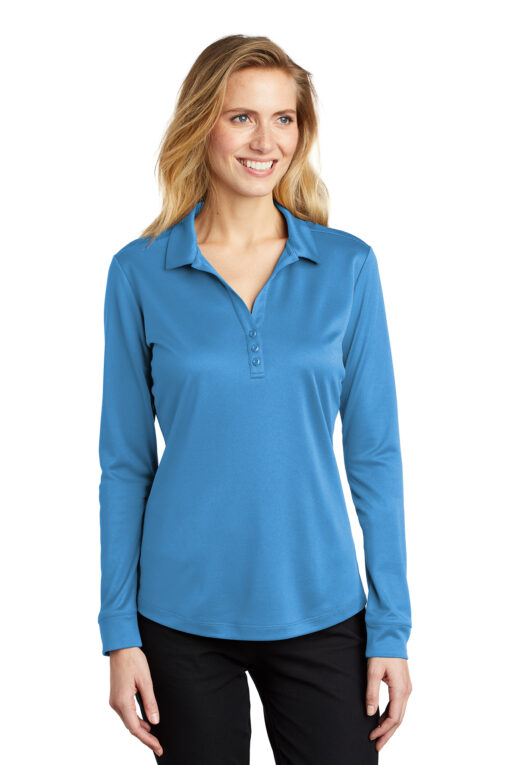 Port Authority ® Ladies Silk Touch™ Performance Long Sleeve Polo - Image 7