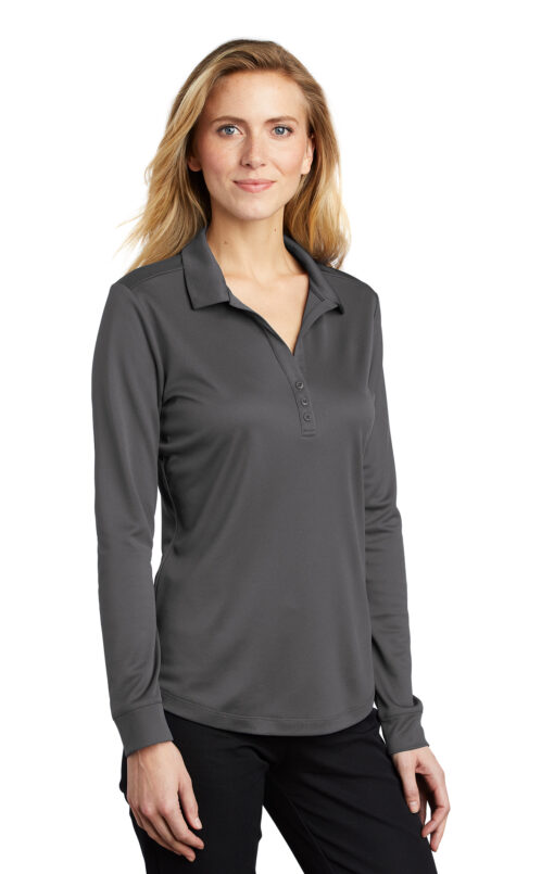 Port Authority ® Ladies Silk Touch™ Performance Long Sleeve Polo - Image 2