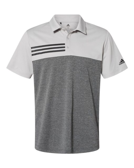 Adidas - Heathered Colorblock 3-Stripes Sport Shirt - Image 5