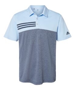 Adidas - Heathered Colorblock 3-Stripes Sport Shirt - Image 4