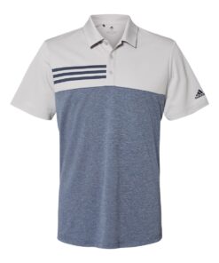 Adidas - Heathered Colorblock 3-Stripes Sport Shirt - Image 7