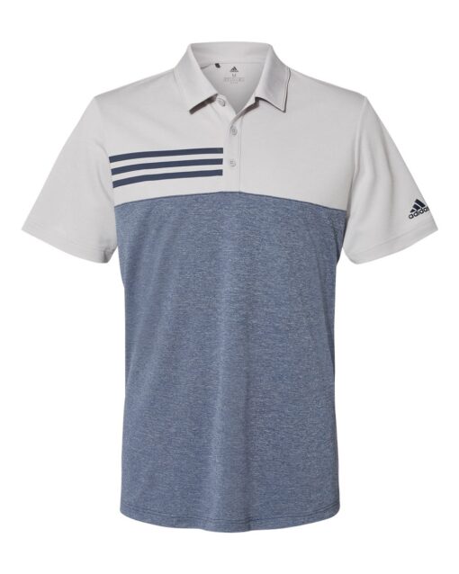 Adidas - Heathered Colorblock 3-Stripes Sport Shirt - Image 7