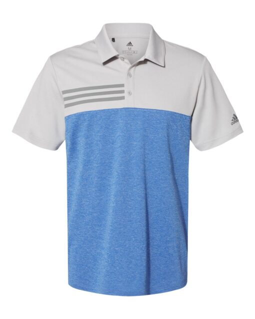 Adidas - Heathered Colorblock 3-Stripes Sport Shirt - Image 6