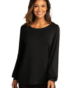 Port Authority ® Ladies Luxe Knit Jewel Neck Top - Image 8
