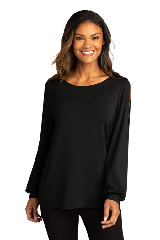 Port Authority ® Ladies Luxe Knit Jewel Neck Top - Image 8