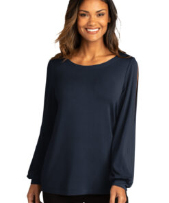 Port Authority ® Ladies Luxe Knit Jewel Neck Top - Image 1