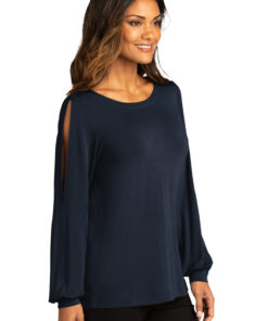 Port Authority ® Ladies Luxe Knit Jewel Neck Top - Image 2