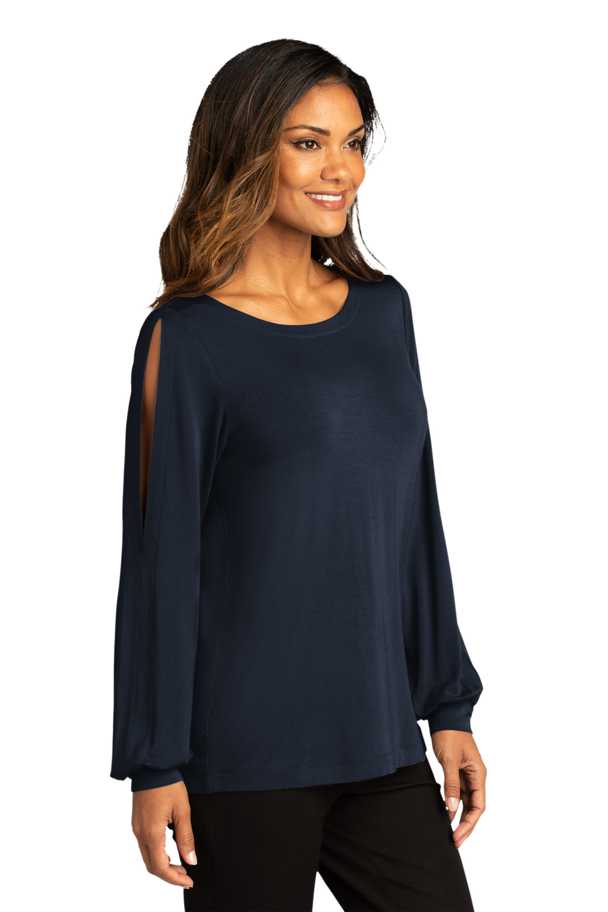 Port Authority ® Ladies Luxe Knit Jewel Neck Top - Image 2