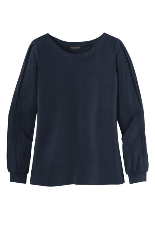 Port Authority ® Ladies Luxe Knit Jewel Neck Top - Image 6