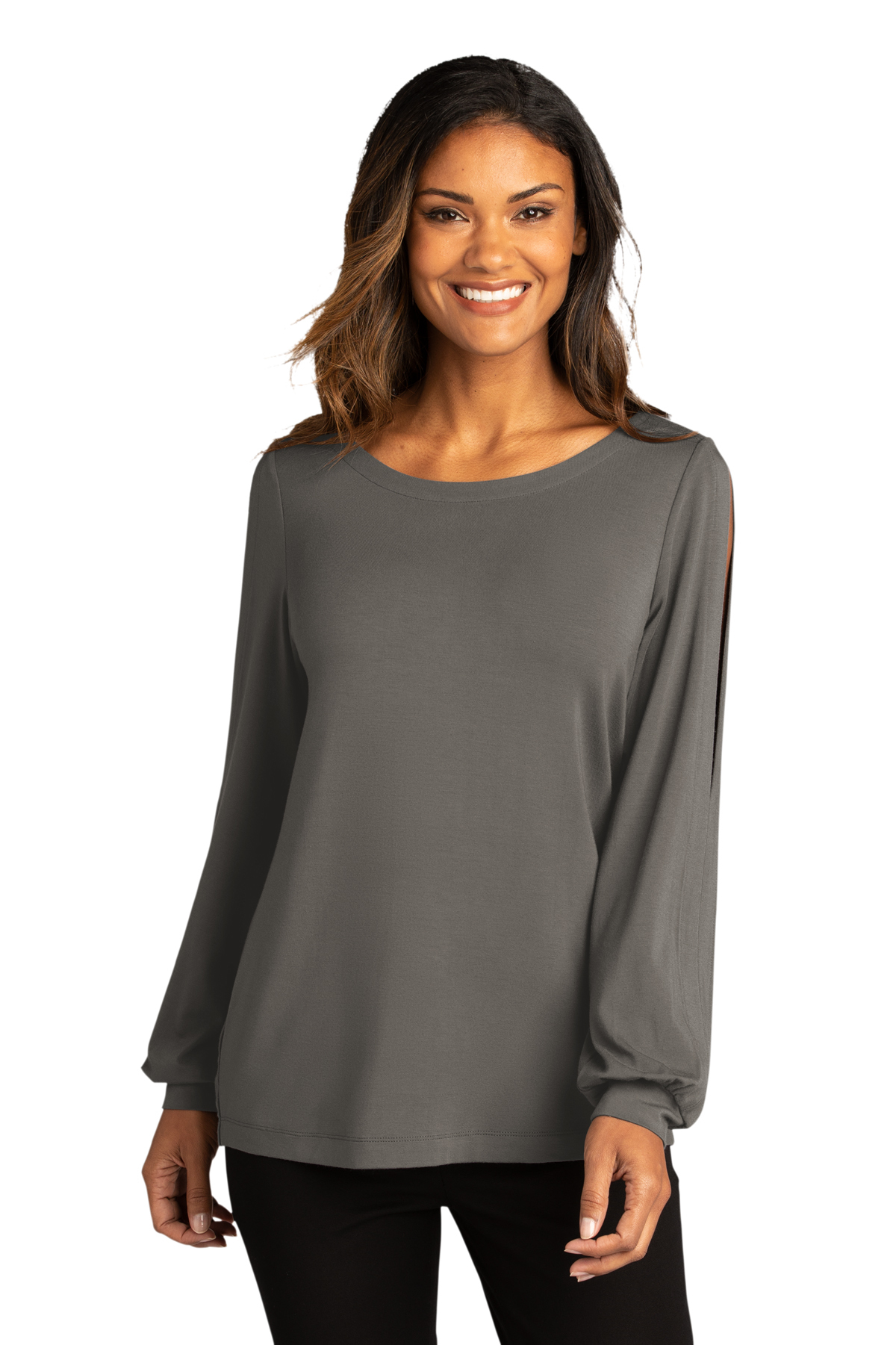 Port Authority ® Ladies Luxe Knit Jewel Neck Top - Image 9