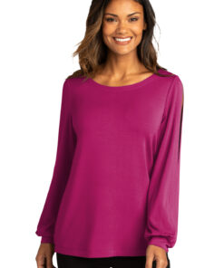 Port Authority ® Ladies Luxe Knit Jewel Neck Top - Image 7