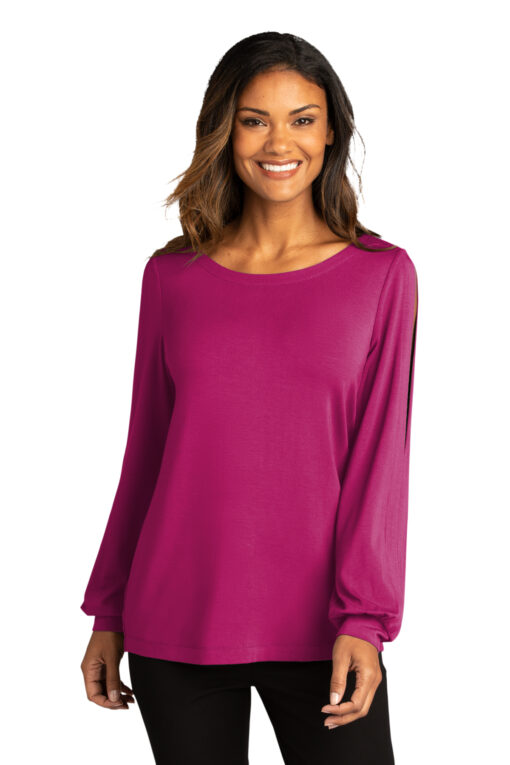 Port Authority ® Ladies Luxe Knit Jewel Neck Top - Image 7
