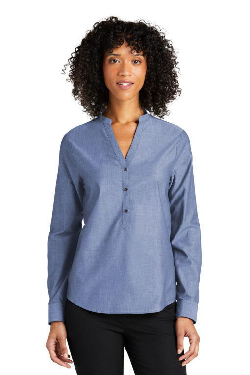 Port Authority Ladies Long Sleeve Chambray Easy Care Shirt