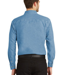 Port Authority® Tall Long Sleeve Denim Shirt - Image 2