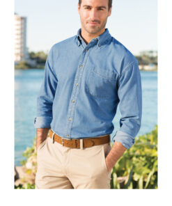 Port Authority® Tall Long Sleeve Denim Shirt - Image 4