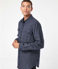 Burnside Long Sleeve Solid Flannel Shirt - Image 3