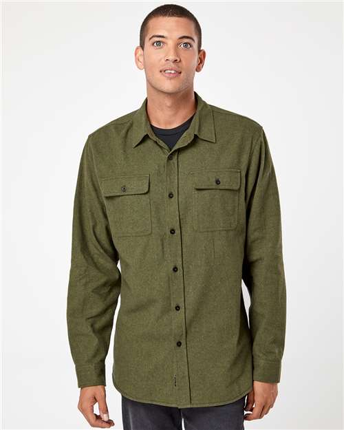 Burnside Long Sleeve Solid Flannel Shirt - Image 4