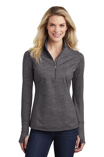 Sport-Tek ® Ladies Sport-Wick ® Stretch Reflective Heather 1/2-Zip Pullover - Image 5