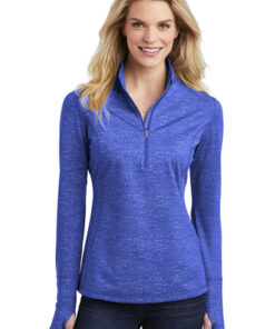 Sport-Tek ® Ladies Sport-Wick ® Stretch Reflective Heather 1/2-Zip Pullover - Image 1
