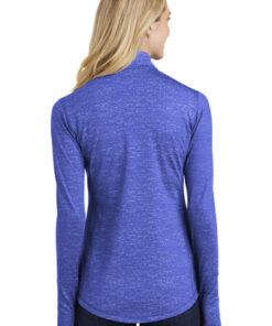 Sport-Tek ® Ladies Sport-Wick ® Stretch Reflective Heather 1/2-Zip Pullover - Image 2