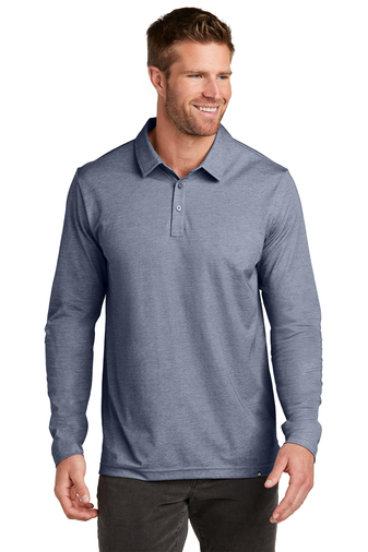 TravisMathew Oceanside Heather Long Sleeve Polo - Image 4