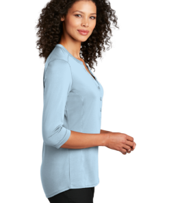 Port Authority Ladies UV Choice Pique Henley - Image 3