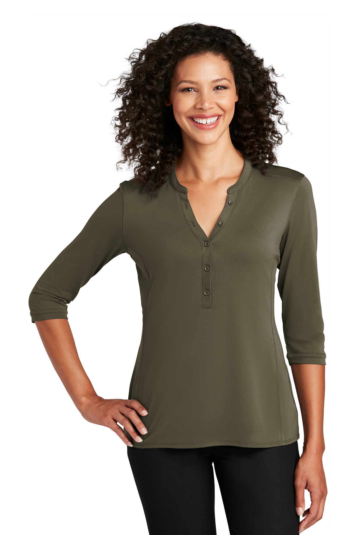 Port Authority Ladies UV Choice Pique Henley - Image 6