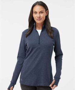 Adidas - Women's 3-Stripes Quarter-Zip Sweater - Image 6