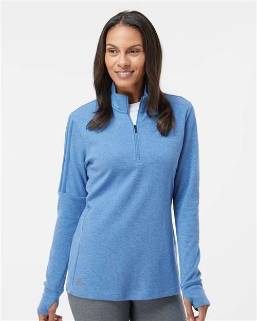 Adidas - Women's 3-Stripes Quarter-Zip Sweater