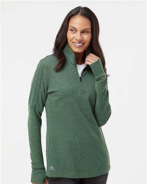 Adidas - Women's 3-Stripes Quarter-Zip Sweater