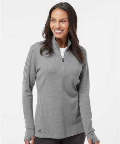 Adidas - Women's 3-Stripes Quarter-Zip Sweater - Image 8