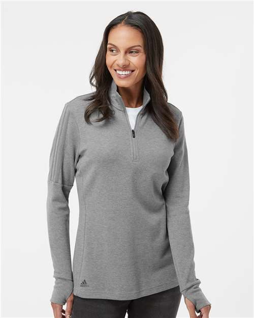 Adidas - Women's 3-Stripes Quarter-Zip Sweater