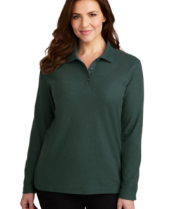 Port Authority Ladies Silk Touch Long Sleeve Polo - Image 4