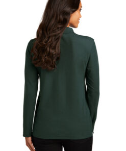 Port Authority Ladies Silk Touch Long Sleeve Polo - Image 2