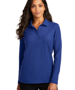 Port Authority Ladies Silk Touch Long Sleeve Polo - Image 10