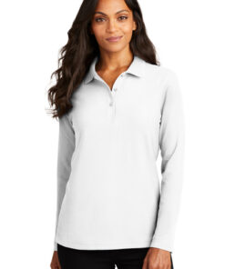 Port Authority Ladies Silk Touch Long Sleeve Polo - Image 5