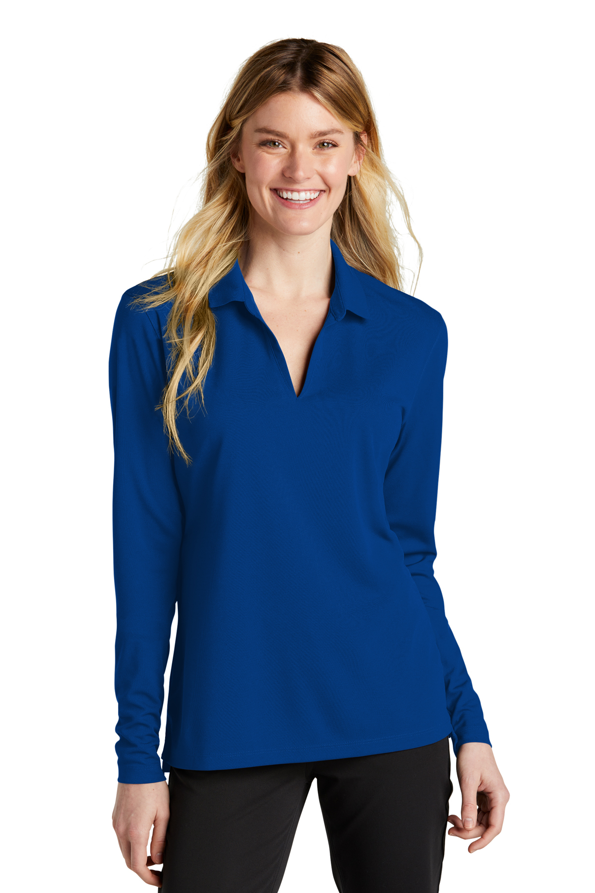 Nike Ladies Dri-FIT Micro Pique 2.0 Long Sleeve Polo - Image 1