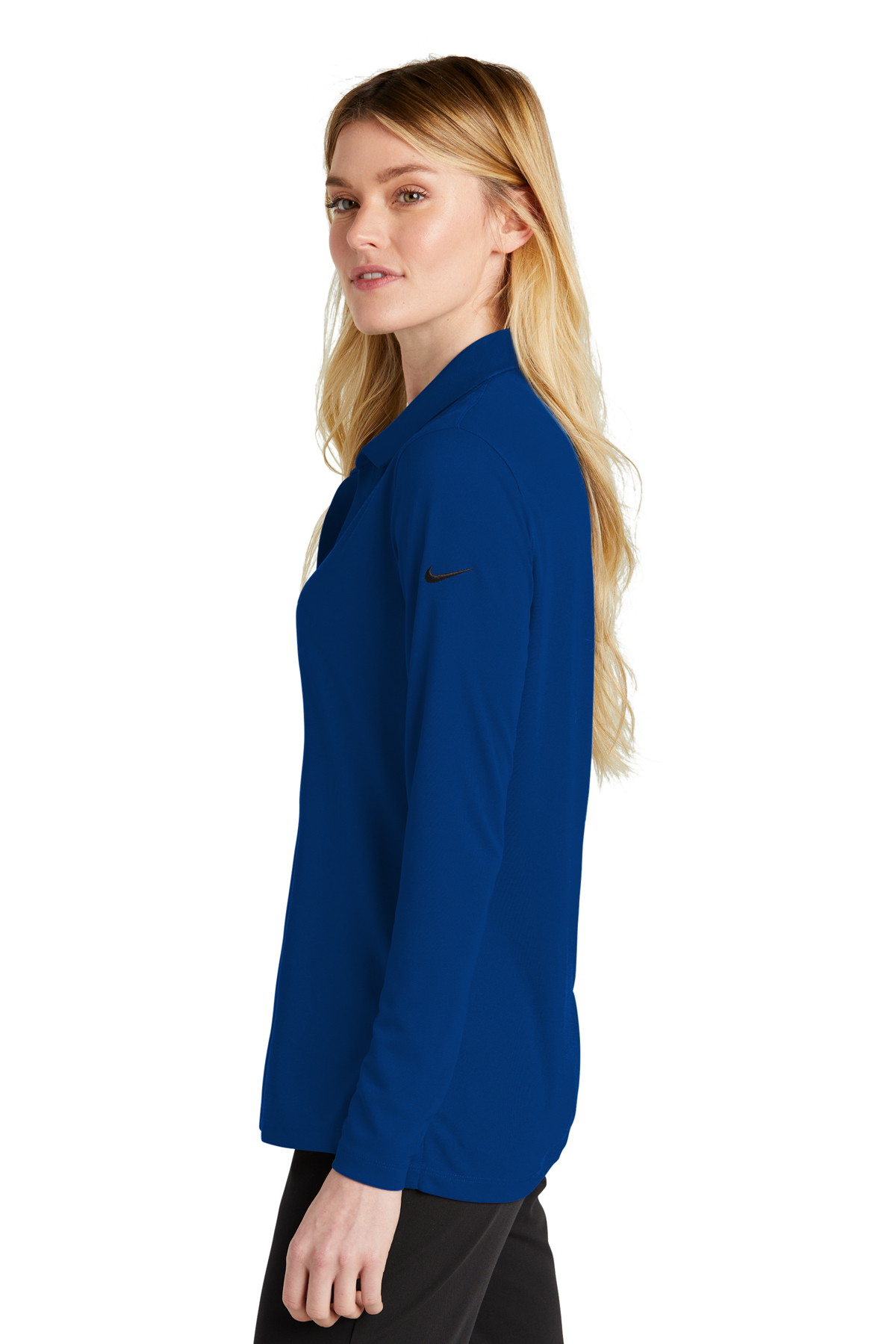 Nike Ladies Dri-FIT Micro Pique 2.0 Long Sleeve Polo - Image 3