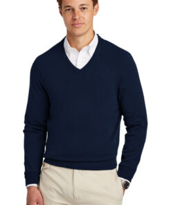 Brooks Brothers Cotton Stretch V-Neck Sweater