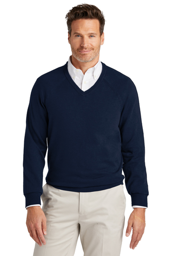 Brooks Brothers Cotton Stretch V-Neck Sweater