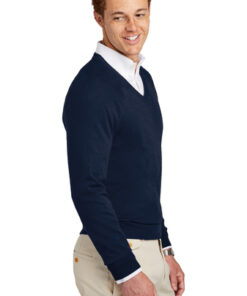 Brooks Brothers Cotton Stretch V-Neck Sweater - Image 4