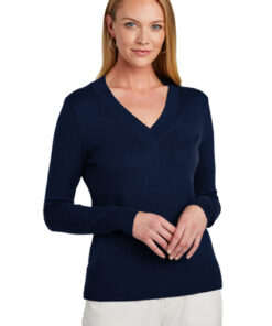 Brooks Brothers Women's Cotton Stretch V-Neck Sweater - Image 7