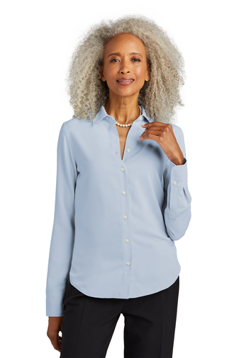 Brooks Brothers Women's Full-Button Satin Blouse