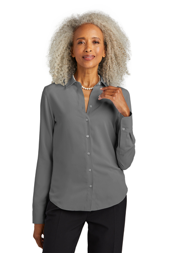 Brooks Brothers Women's Full-Button Satin Blouse