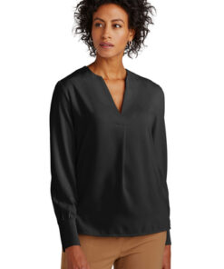 Brooks Brothers Women's Open-Neck Satin Blouse - Image 5