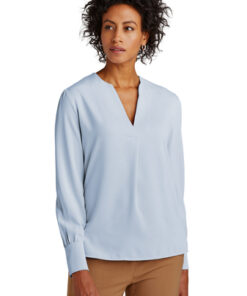 Brooks Brothers Women's Open-Neck Satin Blouse - Image 6