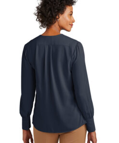 Brooks Brothers Women's Open-Neck Satin Blouse - Image 2