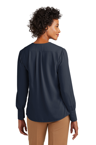 Brooks Brothers Women's Open-Neck Satin Blouse