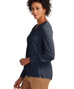 Brooks Brothers Women's Open-Neck Satin Blouse - Image 3